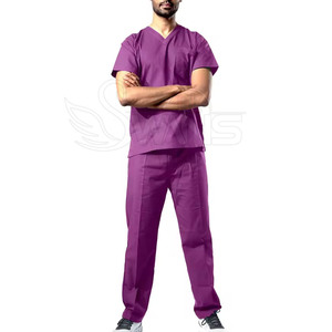 ชุดสครับแพทย์ผ้าฝ้าย 100% คุณภาพสูง สีและโลโก้สั่งทำได้ บริการ OEM - Product Image 3