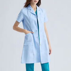 Blouse de laboratoire en tissu tissé blanc élégant pour femmes Coton Polyester Sciences médicales Médecin Infirmière Uniformes Hôpital Gommage Infirmière Outfit - Product Image 4