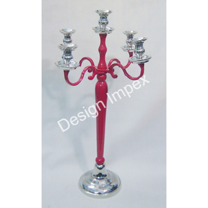Event Supplies 5 Arms Candelabra Tabletop Centerpiece Items Metal Candle Stand Party Decoration Candle Holder Shiny <b>Polish</b>/<b>Black</b> - Product Image 6