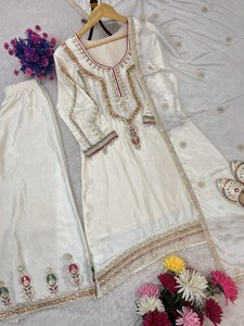 Elegante Salwar Kameez de Seda Pesada con Bordado Intrincado para Bodas, Fiestas, Festivales y Ocasiones Especiales - Product Image 6