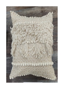 18x18 Designer Embroidered Cushion Cover 100% Cotton Shaggy Tufted Throw <b>Pillow</b> Hotel Home Decor Leaves Dots Plants Hand Woven - Product Image 4