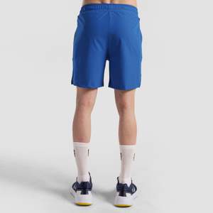 Shorts de sport Micro Fit 100% polyester élasthanne bleus, confortables, taille 5XL, avec logo décoratif, fermeture à cordon, couleur unie, pour l'entraînement - Product Image 2