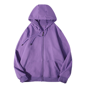 Sweats à capuche zippés pour hommes Vente en gros unisexe couleur unie logo personnalisé taille confortable matériel sweats à capuche qualité supérieure - Product Image 3