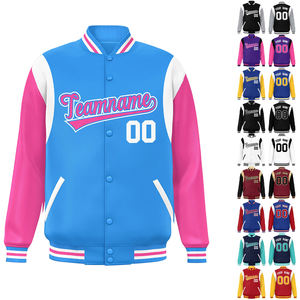 Manteaux d'hiver décontractés personnalisés pour hommes Bomber personnalisé en tissu polyester avec boutons complets Style baseball vestes longues de taille supérieure - Product Image 1