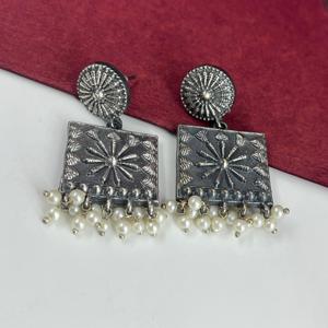 Oxidized Antique Silver Women Earring Gift for <b>girlfriend</b> - Product Image 4