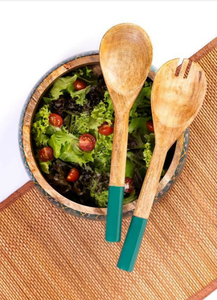 ชามไม้เสิร์ฟพร้อมเคลือบลายดอกไม้สำหรับตกแต่งภายในชามผลไม้สลัดเครื่องครัวขนาดใหญ่เป็นมิตรต่อสิ่งแวดล้อม - Product Image 5