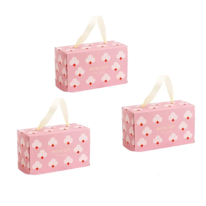 OEM personalizado arte papel panadería Cupcake pastelería caja de colores mezclados embalaje de lujo con asas impresión en relieve - Product Image 3