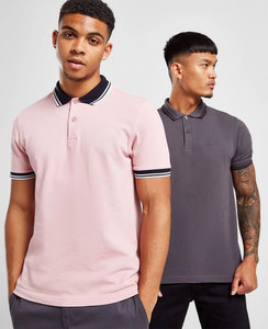 Polo pour hommes en vrac à la mode personnalisé polo en coton à manches courtes de couleur unie polo brodé de haute qualité - Product Image 4