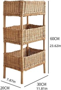 Cesto de Lavandería Portátil de Mimbre Tejido a Mano, Apto para Sala de Estar - Product Image 2