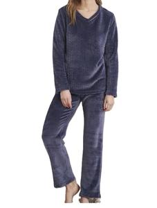 Traje de noche transpirable de satén de punto inspirado en el diseñador para mujer, de 2 piezas Pijama de algodón, ropa de casa para verano y primavera - Product Image 4