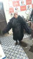 Manteau en fourrure de renard de Mongolie véritable, court, à capuche, pour femmes seniors, de haute qualité, écologique, à séchage rapide, motif 3D