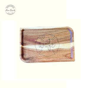 Ensemble plateau et bol en bois artistique avec incrustation de résine élégante pour un service élégant et un affichage décoratif - Product Image 4