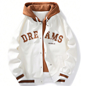 Sweats à capuche personnalisés Streetwear vêtements manteau de baseball matelassé travail hiver coupe-vent Streetwear bombardier vestes universitaires pour hommes - Product Image 1