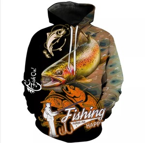 Sudadera con capucha de pesca de manga larga para hombre y mujer, Jersey personalizado con sublimación, chándal de gran tamaño, venta al por mayor - Product Image 4