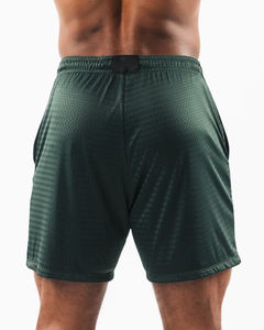 Pantalones cortos de gimnasio atléticos informales para hombre, pantalones cortos de secado rápido, bolsillos, baloncesto, entrenamiento, transpirable, poliéster, cintura baja, patrón tejido - Product Image 3