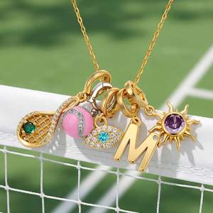Colgante Religioso Jeulia con Letra Inicial Personalizada, Chapado en Oro Rosa de 18k - Product Image 6