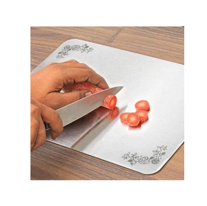 Tabla de cortar personalizada de acero inoxidable al mejor precio, tabla para cortar queso y masa de acero brillante hecha a mano de alta calidad - Product Image 2