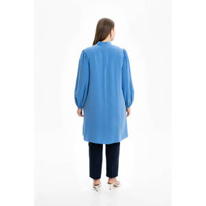 เสื้อคลุมยาวคอจีนผ้าซาตินสำหรับผู้หญิง, เสื้อทรงหลวมลำลอง - Product Image 4