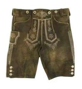 Shemax Trachten <b>Shorts</b> <b>Mens</b> Lederhosen Shaded Grey OEM Custom New Bavarian Oktoberfest Lederhosen - Product Image 3