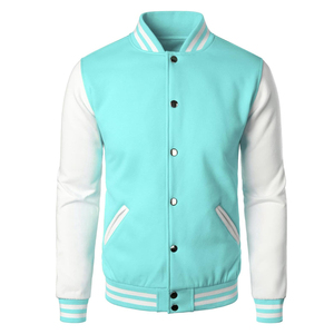 แจ็กเก็ตทีมเบสบอลขนแกะสไตล์เท่ๆสำหรับผู้ชายแจ็คเก็ตหนังแบบบอมเบอร์สำหรับฤดูหนาวออกแบบได้ตามที่ต้องการ - Product Image 1