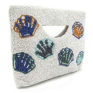Bolso de Mano Informal con Cuentas de Vidrio Multicolores de MS Handicraft, Bolso de Mano Hecho a Mano en India, Bolso Tipo Baguette - Product Image 1