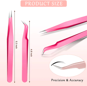 แหนบต่อขนตาแหนบสเตนเลสปลายตรงและโค้งคีมตัดขนตา - Product Image 3