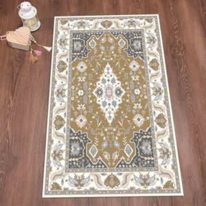 Tapis de prière islamique moderne gris et marron, imprimé, adapté aux animaux domestiques, tapis fin non tissé - Product Image 4