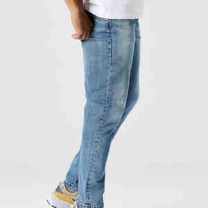 Jeans classiques pour hommes, coupe slim, coupe droite, extensibles, décontractés, tendance, pantalons en denim pour hommes - Product Image 4