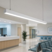 Luminaire suspendu linéaire LED en aluminium de 1200 mm pour hall d'hôpital, 6000K, dimmable, lampe de plafond pour salle d'attente