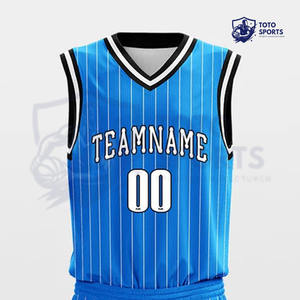 Tenue de sport de basketball professionnelle, respirante, légère, confortable, sans manches, de couleur bleue, au meilleur design et au meilleur service. - Product Image 4
