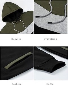 Sweat à capuche et survêtement athlétique d'hiver unisexe de haute qualité, ensemble de survêtements de jogging 2 pièces personnalisé, grande taille - Product Image 2