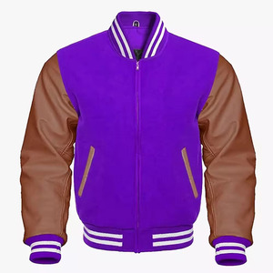 Streetwear Baseball Nouvelle Arrivée Hommes Varsity Veste Prix De Gros Joueur De Baseball Imperméable Style Vintage Avant Broderie - Product Image 3