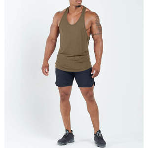 Top Trendy Breathable Casual Customized Summer 100% Polyester Fabric Workout Gym Men's Tank Top Wholesale - Product Image 3