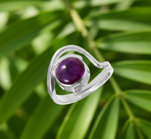 Women's 925 Sterling <b>Silver</b> <b>Boho</b> Eternity Engagement <b>Ring</b> Amethyst Gemstone - Product Image 5