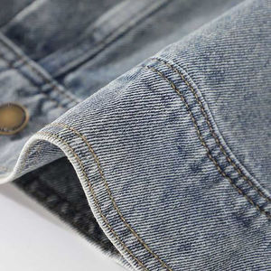 แจ็กเก็ตยีนส์แบบมีกระดุมสำหรับผู้หญิงแจ็กเก็ตเดนิมใส่สบายปรับแต่งได้จากโรงงาน - Product Image 5