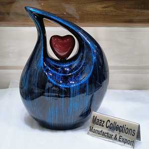 Urna de cremación de recuerdo de corazón de Arte Moderno, diseño artístico, urna decorativa, cenizas humanas, urna funeraria, exportador de India - Product Image 3
