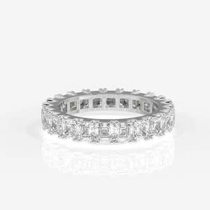 Asscher Cut Lab Grown Diamond Eternity Band 18K Gold <b>Ring</b> Premium Diamond <b>Rings</b> - Product Image 5