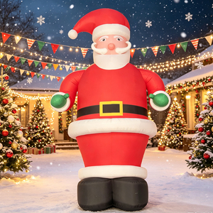 Père Noël gonflable géant, grande décoration de Noël gonflable, décoration de jardin extérieure en tissu Oxford avec souffleur - Product Image 1