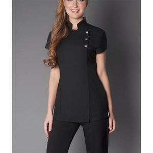 Ensemble de costumes de gommage pour esthéticienne personnalisés Uniformes de spa élégants Scrubs OEM Ensemble de gommage pour femmes Uniformes d'hôpital tissés - Product Image 1
