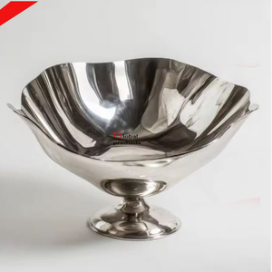 royal look <b>silver</b> finished metal stainless steel dessert serving bowl for hotel restaurant and bar - Product Image 3