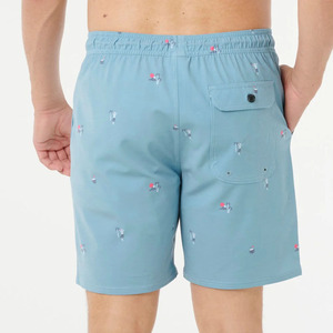 Shorts de bain en toile extensible pour hommes, de marque, respirants, taille mi-haute, séchage rapide, unis, avec cordon de serrage - Product Image 4