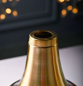 Elegante decoración moderna para el hogar, jarrón de hierro con acabado dorado, Artesanía no incluida - Product Image 6