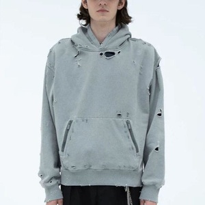 Sweats à capuche pour hommes lavage à l'acide uni couleur unie blanc grande taille poids lourd 2024 sweat à capuche pour hommes lavage à l'acide basiques sweat à capuche - Product Image 5