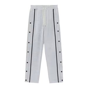 Pantalones Deportivos Casuales para Hombre, Primavera-Otoño, Nuevos, Ecológicos, de Lona, 100% Poliéster, Cintura Elástica, Ajuste Holgado, con Cordón - Product Image 1