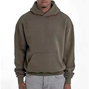 Sudadera con estampado de marca personalizada para hombre, ropa de invierno, Sudadera con capucha holgada de manga larga con hombro caído, 100% de algodón - Product Image 1