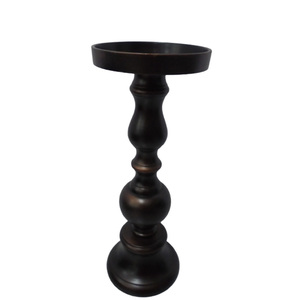 Juego decorativo de metal de 2 portavelas de aluminio de tamaño mediano, portavelas de bronce para decoración de bodas y hoteles en casa - Product Image 1