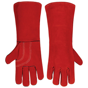 Cuero de vaca de buena calidad con guante de soldadura Precio de alta calidad Guantes de soldadura laboral Guantes de trabajo de soldadura transpirables - Product Image 3