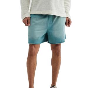 Bermudas Vintage ecológicas de algodón 100% de primera calidad para hombre, pantalones cortos informales hasta la rodilla con cordón liso de punto teñido - Product Image 2