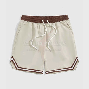 Shorts décontractés pour hommes style urbain, sur mesure, en coton de haute qualité, taille mi-haute élastique, motif uni, poches discrètes, respirants - Product Image 1