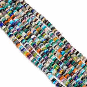 Perles d'espacement pour disques Heishi Multi Gemstone Roue de pierre naturelle Rondelle de perles lisses pour la fabrication de bijoux DIY Craft Supplies - Product Image 5